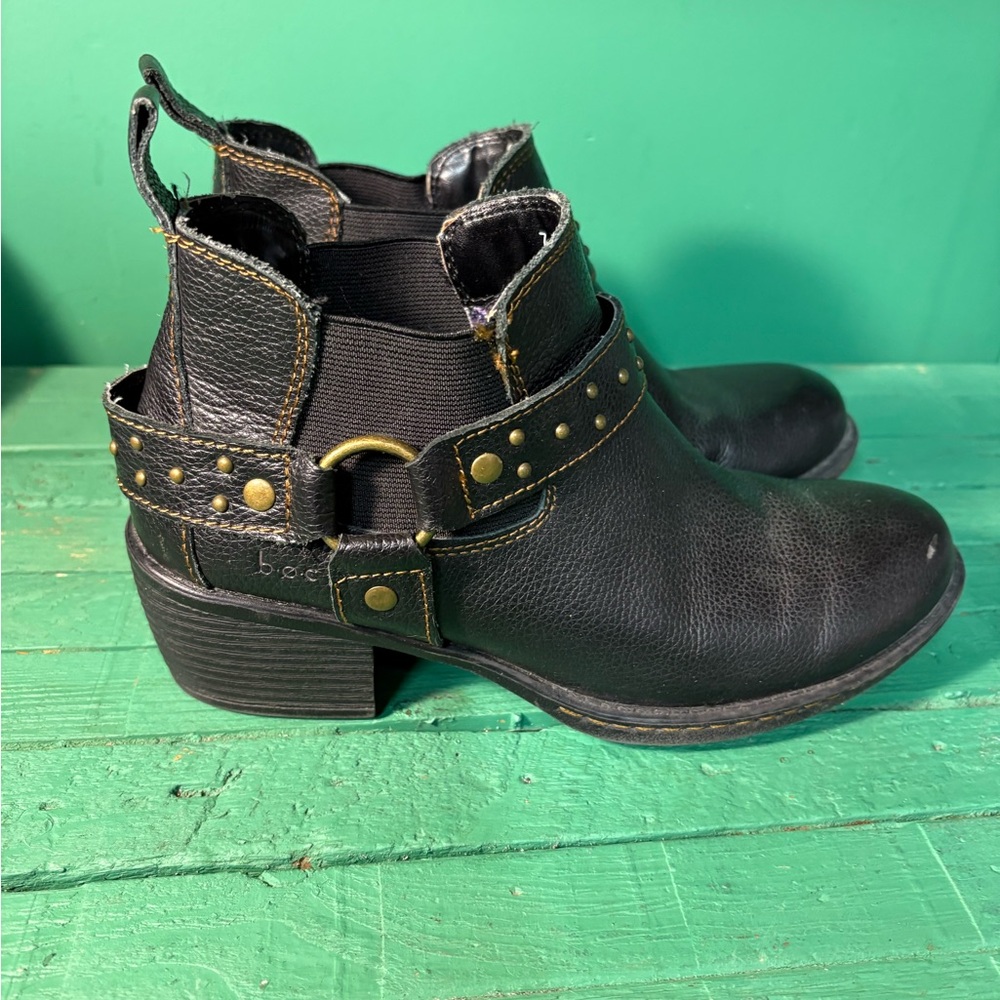 BOC by Born Black Ankle Boots with Gold Accents